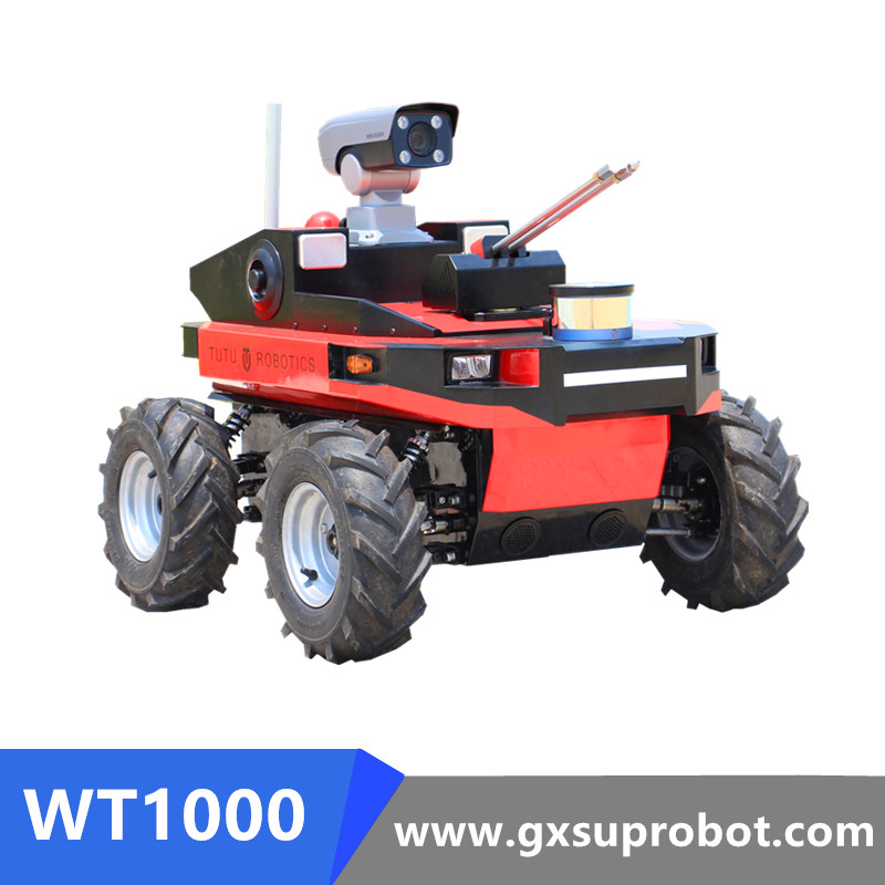 WT1000 Unmanned Ground Vehicles Automatic Wheel Security Patrol Robot for home guard security